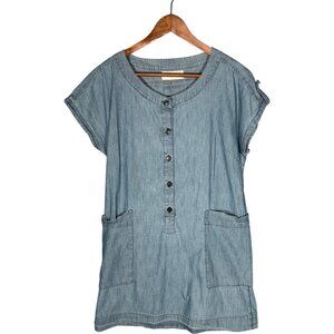 MaxMara Weekend  Blue Mini Dress Chambray Casual Short Sleeve Minimalist M